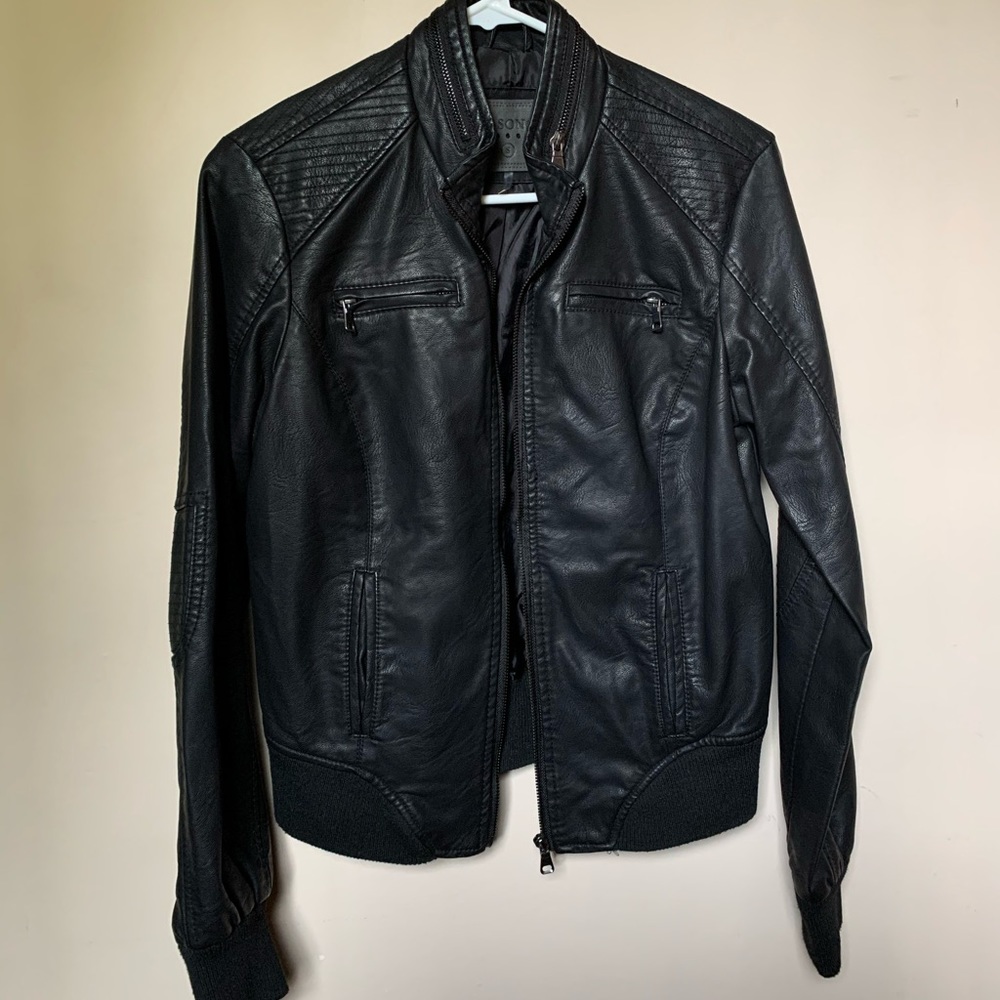 Vegan Faux Leather Breathable Biker Moto Jacket